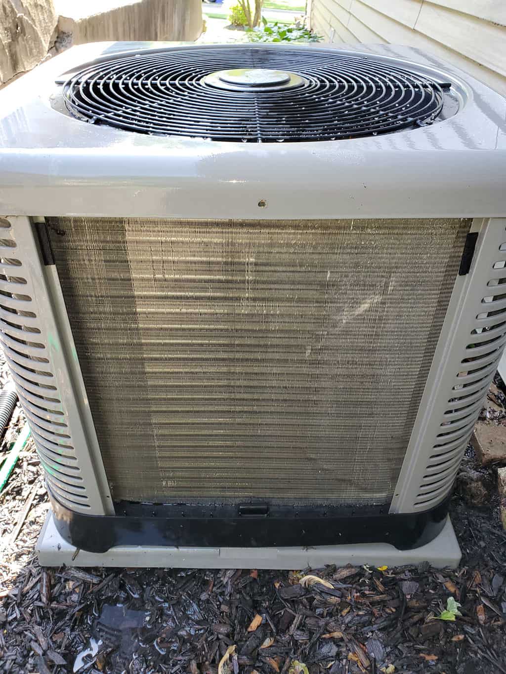 A air conditioner that has been cleaned.