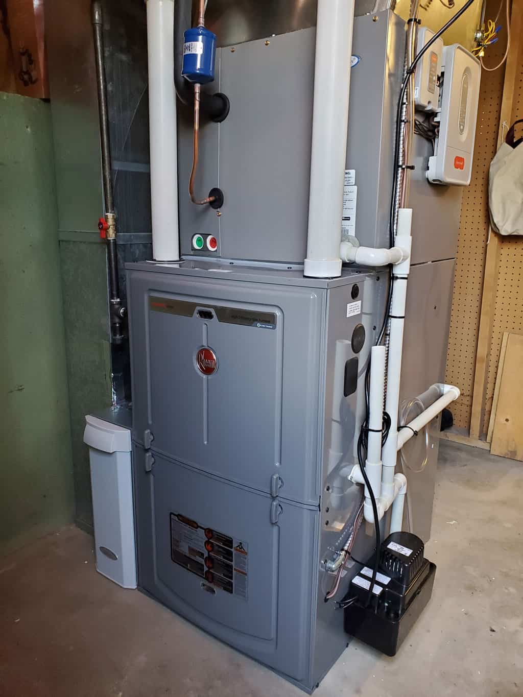 A new furnace installation.